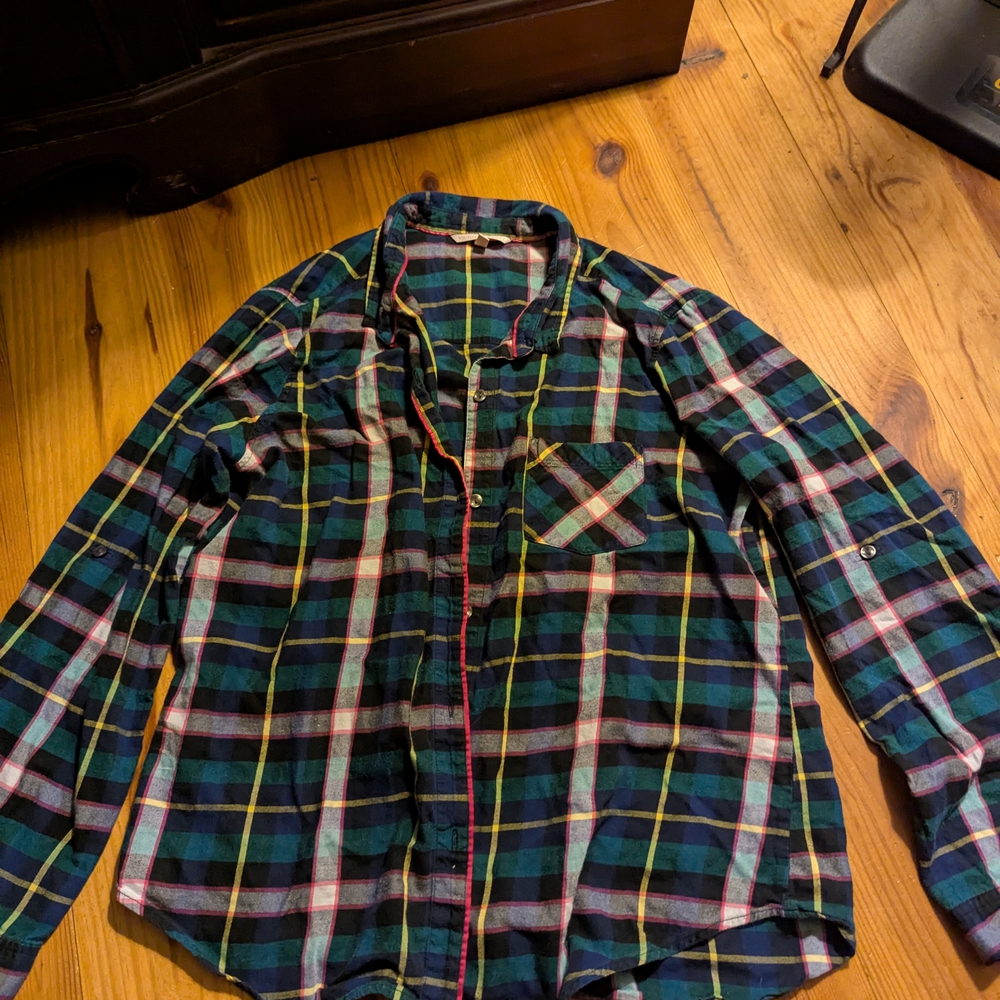 Victoria's Secret Multicolor Plaid Pajama Top